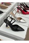 Mida Shoes Vienna Siyah Deri Kadın Topuklu Ayakkabı