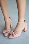 Mida Shoes Y107 Pudra Süet Topuklu Ayakkabı