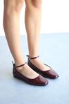 Mida Shoes Ringa Bordo Rugan Kadın Babet 